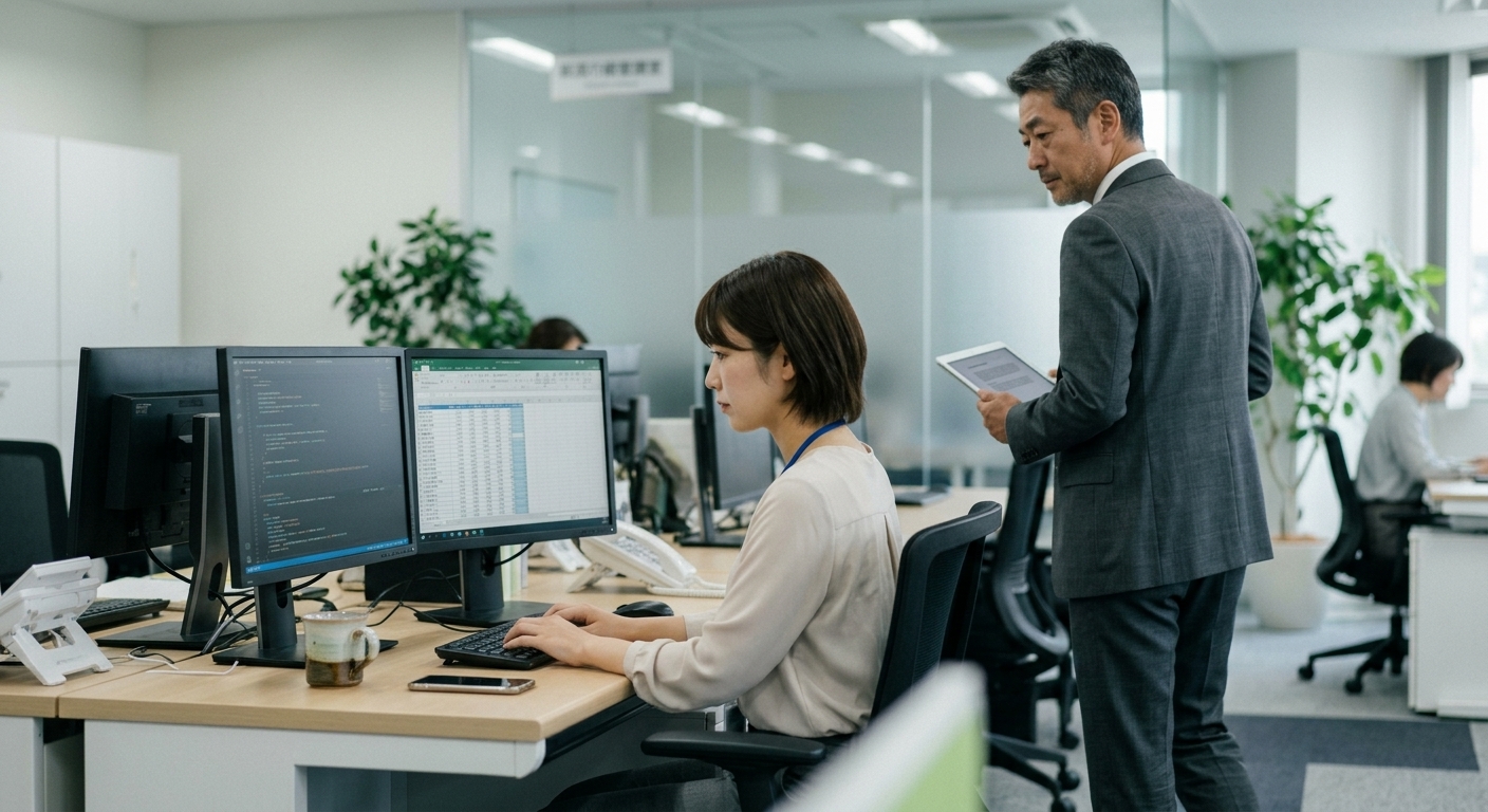 部下に声をかけあぐねる管理職